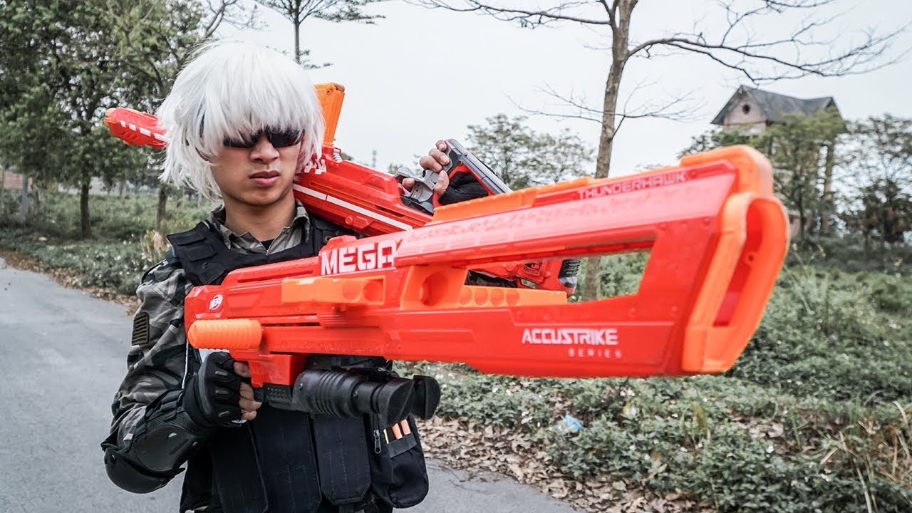 Banana TV : Couple Ultimate Squad Skill Nerf Guns Fight High-tech Crime NERF WAR
