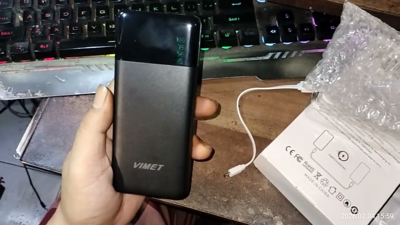 VIMET V1 Powerbank Kapasitas 10000mAh Fast Charging With LED Display