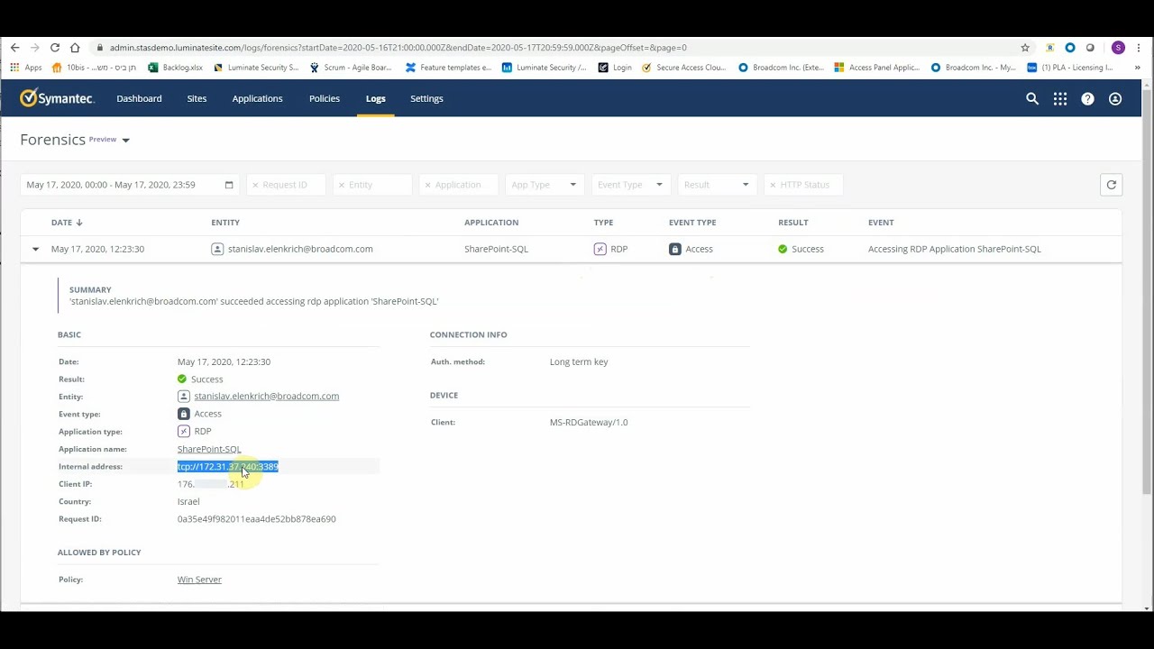 Demo - How to Securely Access Your Hosted RDP Servers Using Symantec Secure Access Cloud