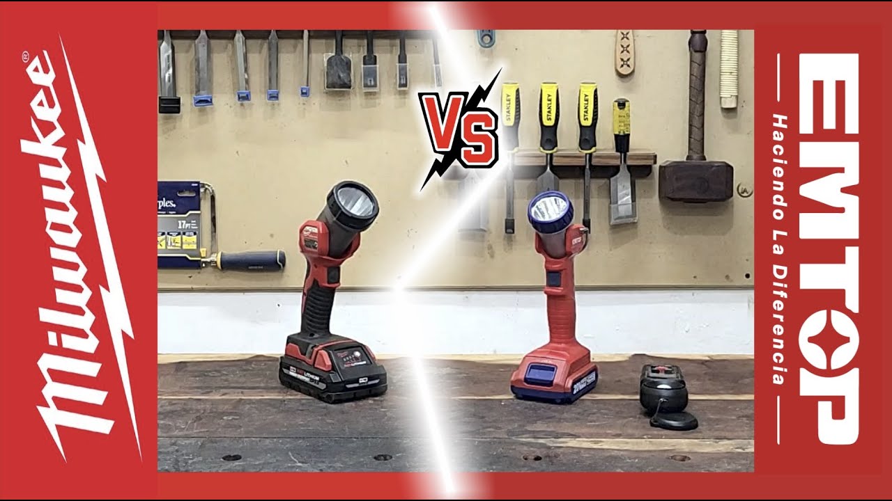 ✅ Puede una linterna Barata (EMTOP) ganarle a la Milwaukee 2735-20? Te vas a sorprender!! 🛠️