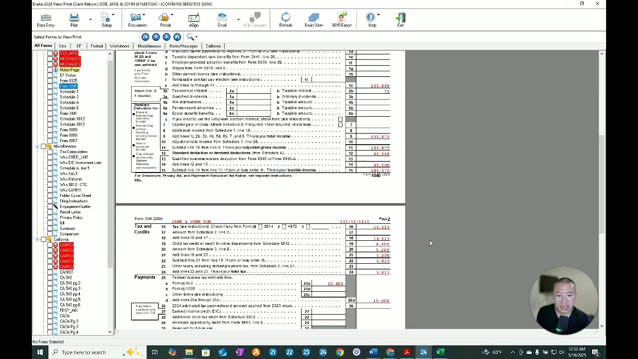 How to prepare 2024 Tax Return for MFJ CA Residents with kids (Level 1.23)