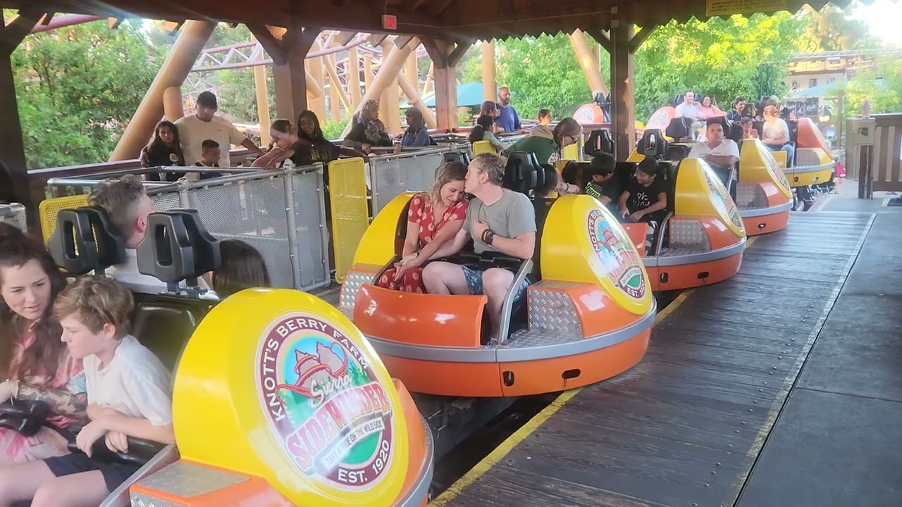 Sierra Sidewinder - Timing a Dispatch and Exit Ramp Spinning Coaster @ Knott's Berry Farm, 8/12/2023