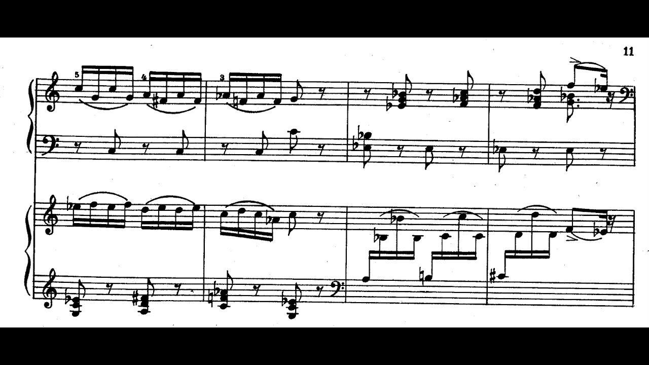 Francis Poulenc - Capriccio d'après Le Bal Masqué for Two Pianos (1952) [Score-Video]
