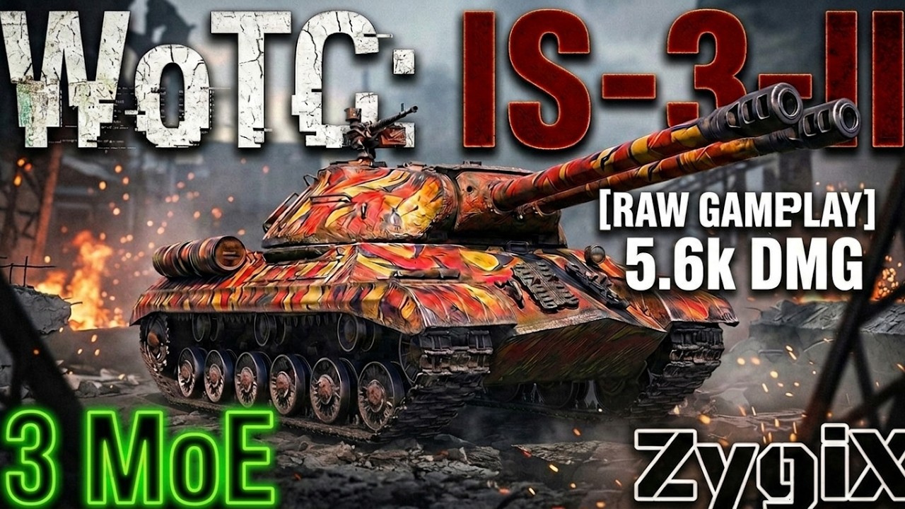 ZygiX: IS-3-II (3 MoE, 5.6k DMG) - World of Tanks Modern Armor [RAW GAMEPLAY]