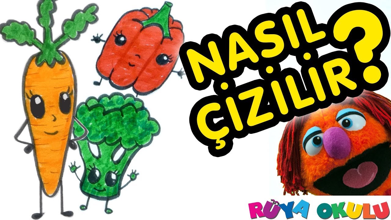 Sebze Nasıl Çizilir? -🥕🥦🌶️ - Çocuklar İçin Resim Çizme - Sebzeler #1 - RÜYA OKULU