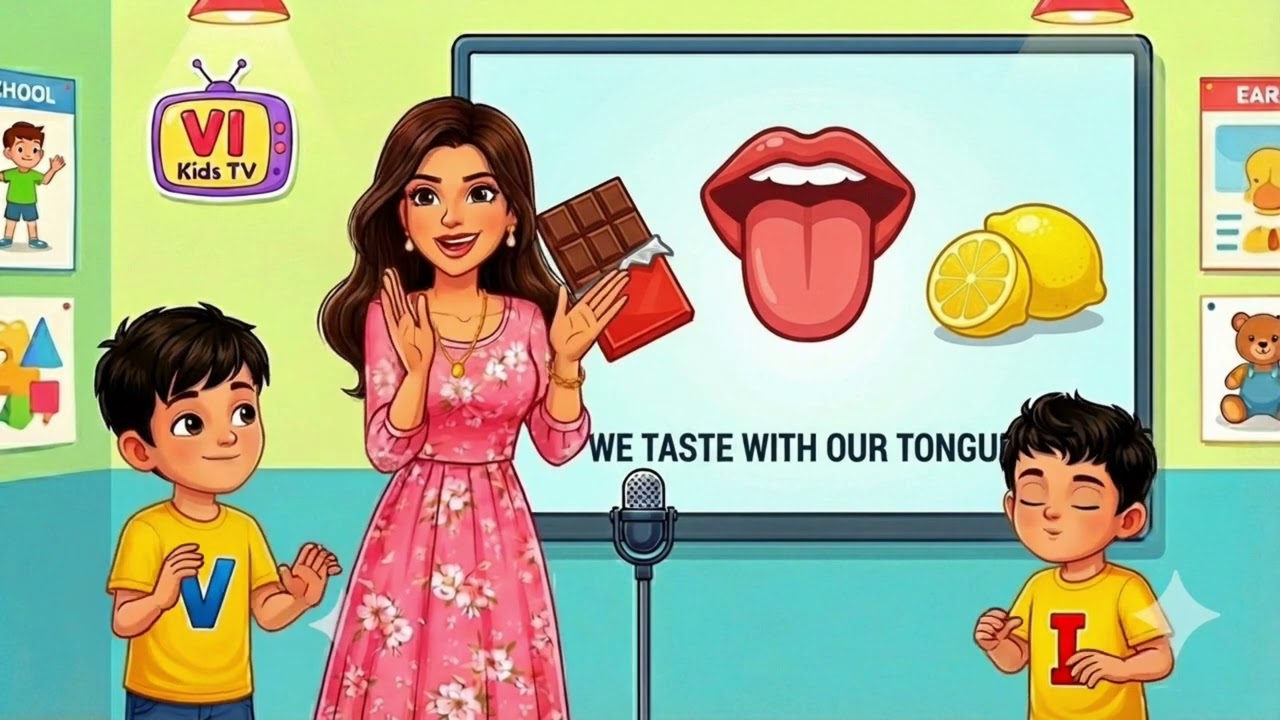 Five Sense Organs for Kids | See, Hear, Smell, Taste, Touch | VI Kids TV
