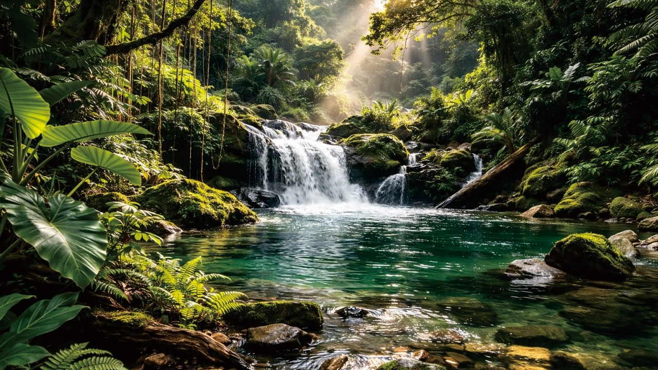 Peaceful WaterFall & Birds Chirping | Natural ASMR Sounds for Relaxation