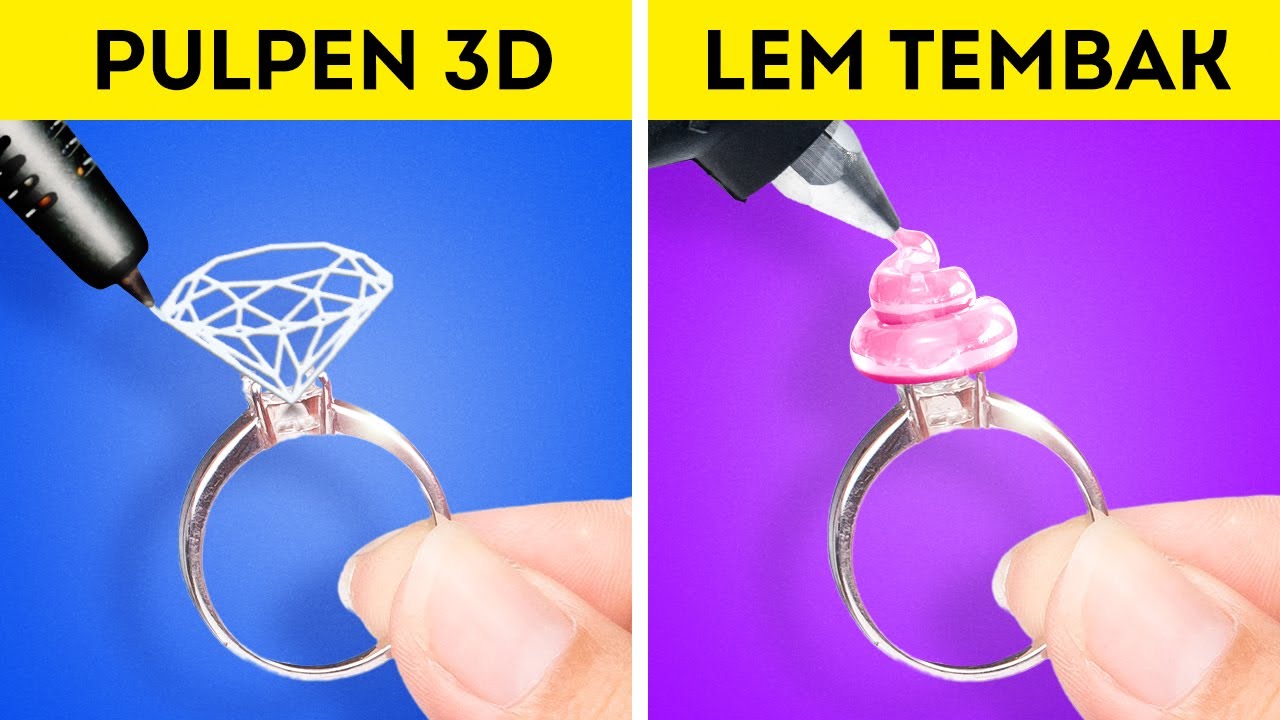 LEM TEMBAK vs PULPEN 3D || Kiat dan Kerajinan DIY Super Keren || Dekorasi, Memperbaiki, Aksesori