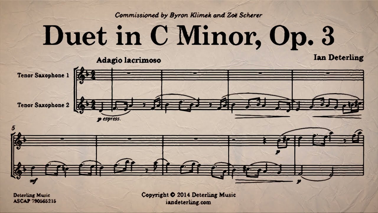 Tenor Saxophone Duet in C Minor, Op. 3