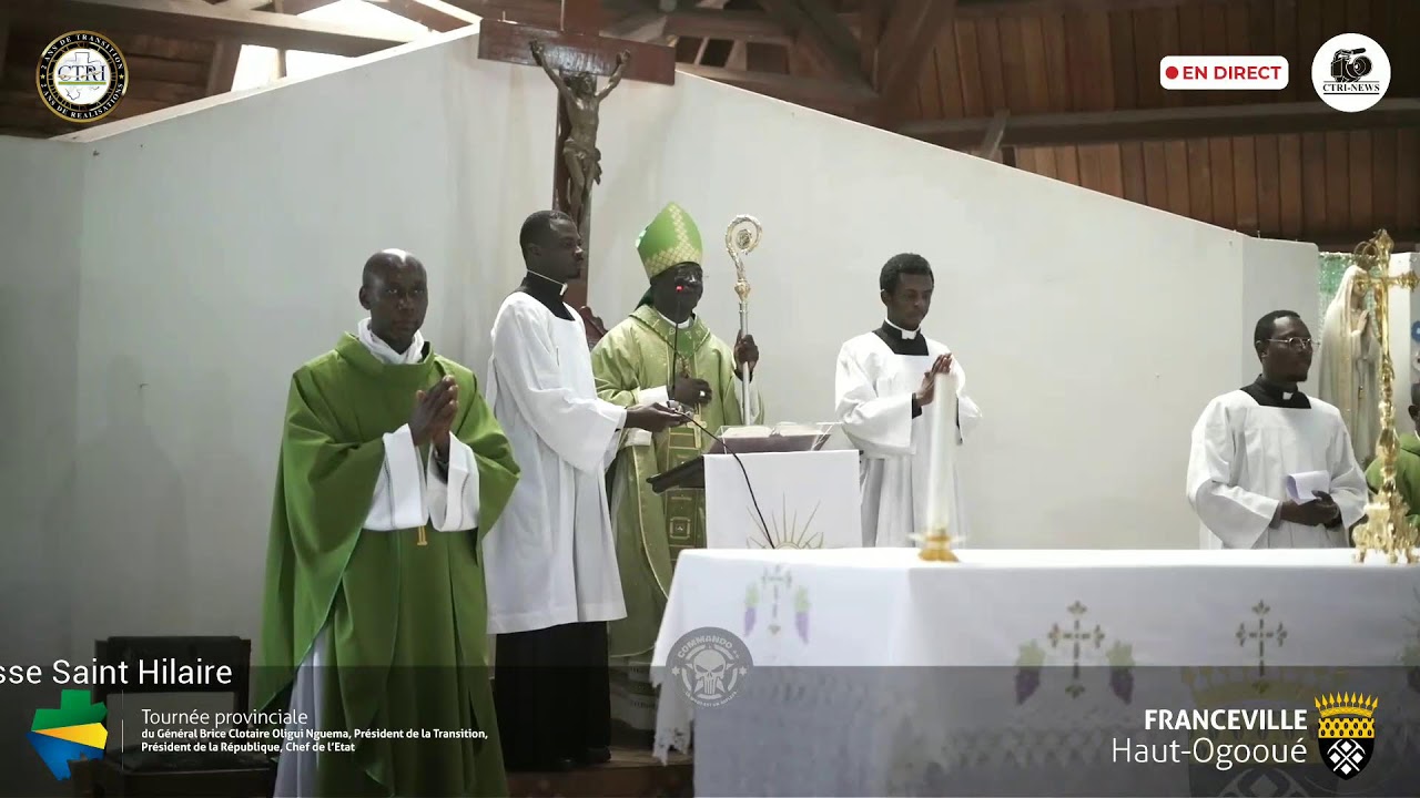 Gabon : le Président de la Transition assiste à la messe en la Paroisse Saint-Hilaire (Franceville)