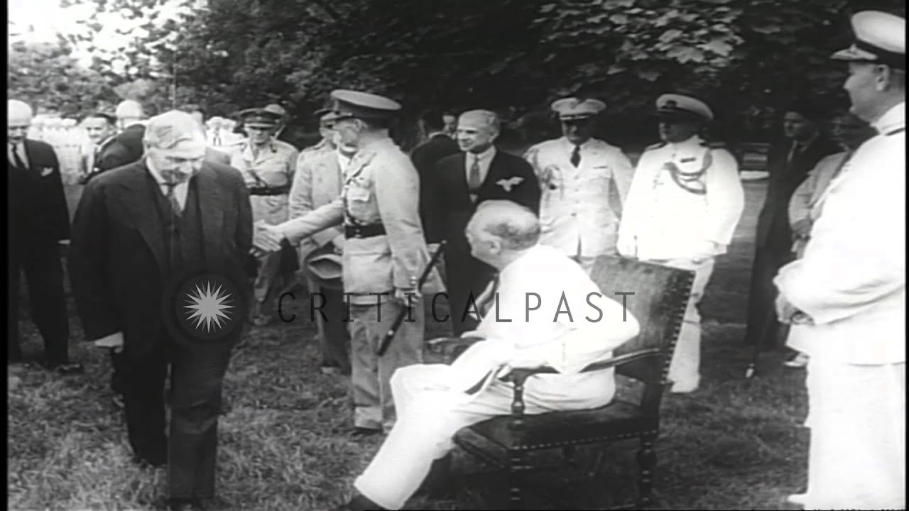 US President Franklin Roosevelt greets King George II of Greece as he arrives at ...HD Stock Footage