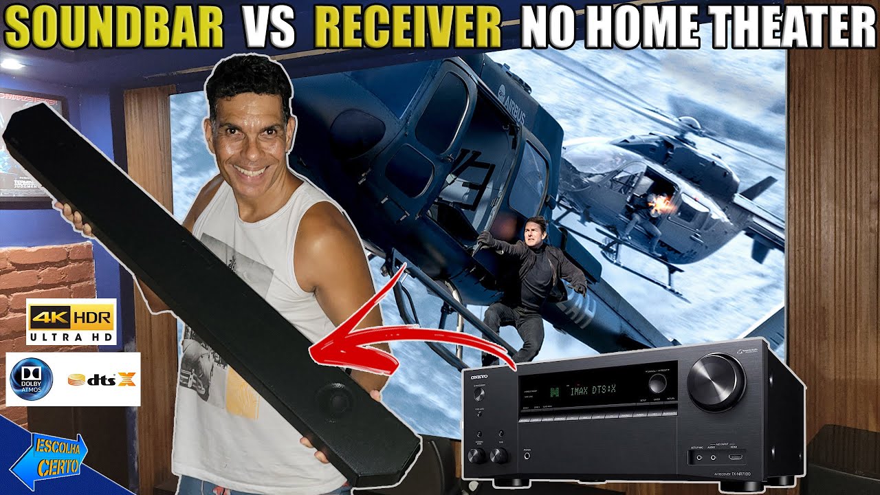 BATEU DE FRENTE COM MEU RECEIVER? SOUNDBAR Q930 + PREJETOR 4K