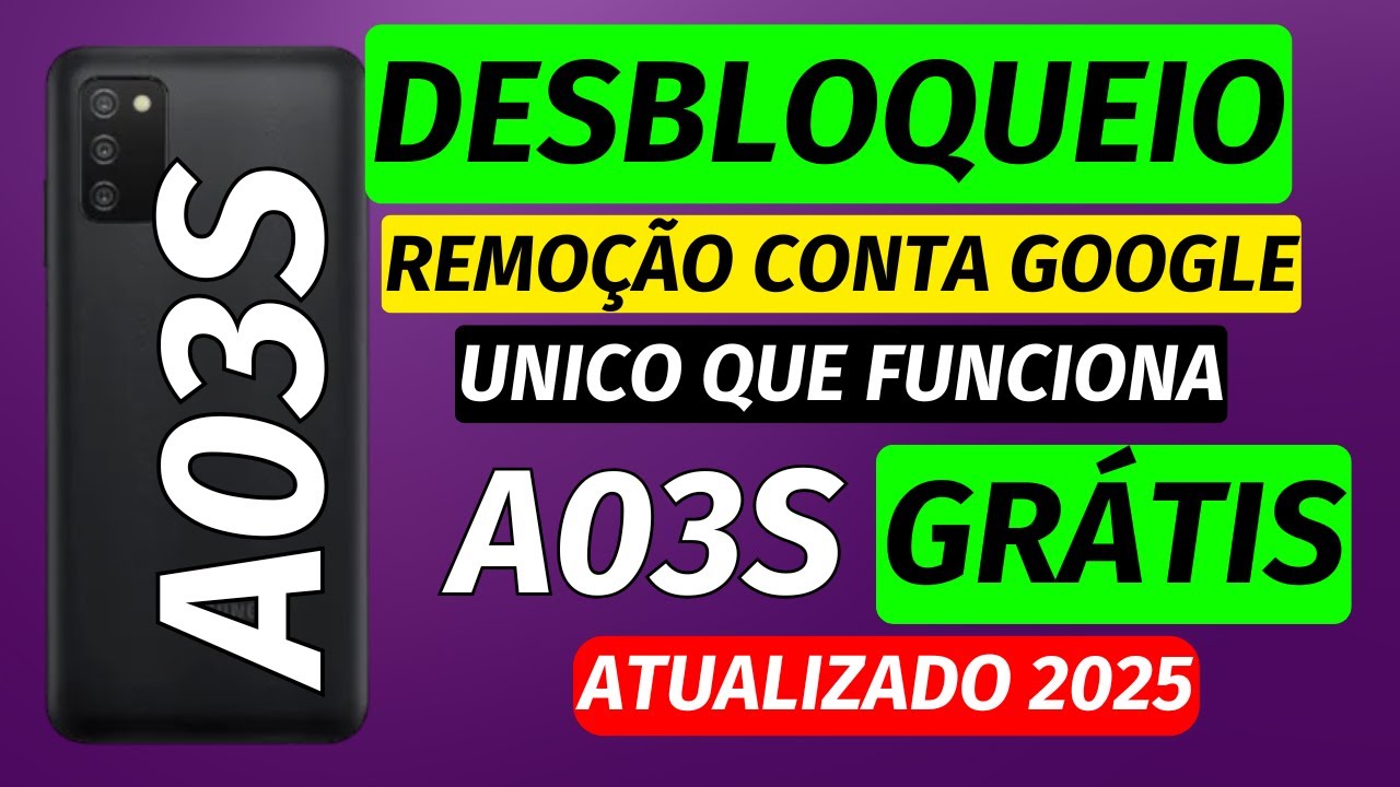 Como Desbloquear Samsung A03s  NOVO MÉTODO FRP REMOÇÃO CONTA GOOGLE A03S
