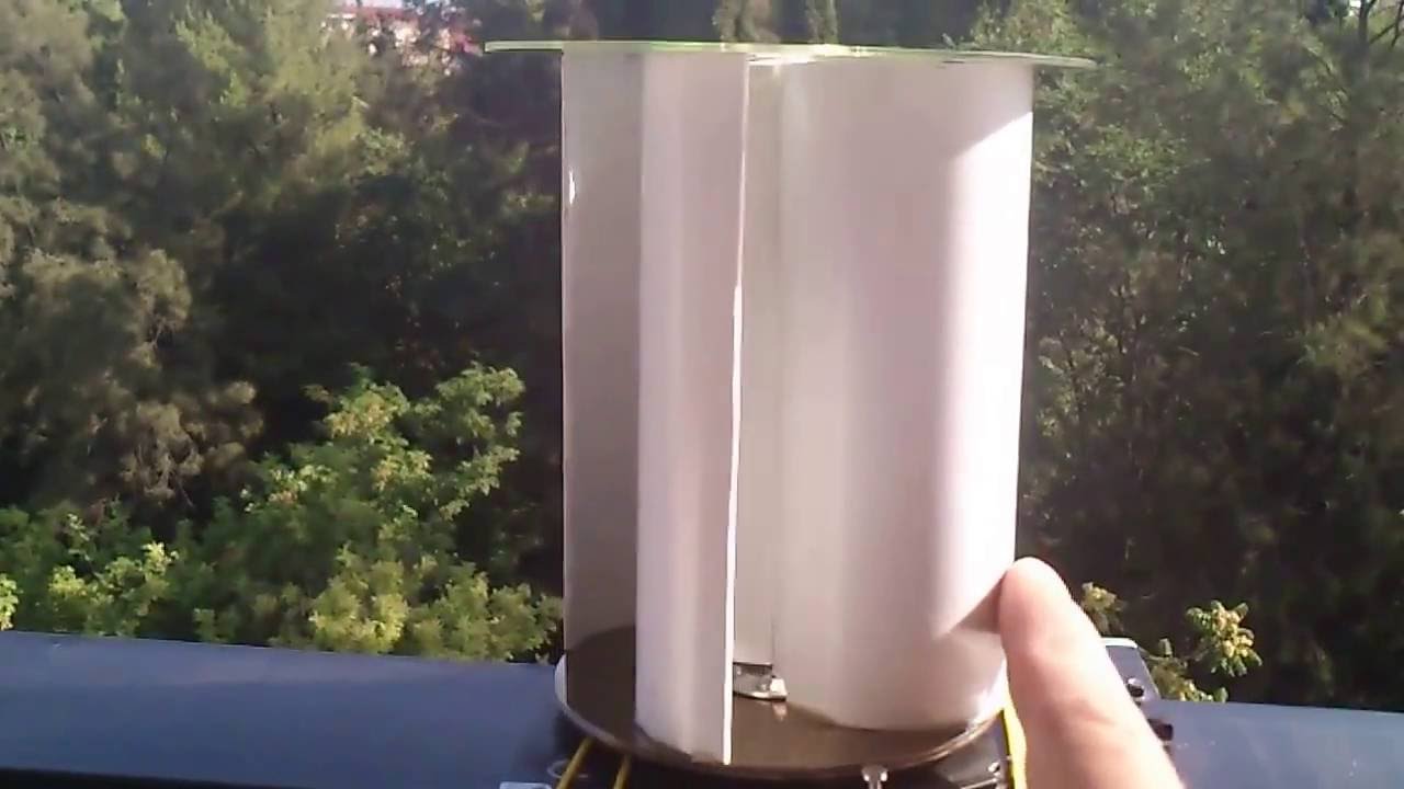 Small vertical turbine, windmill for experiment. From HDD and PVC.