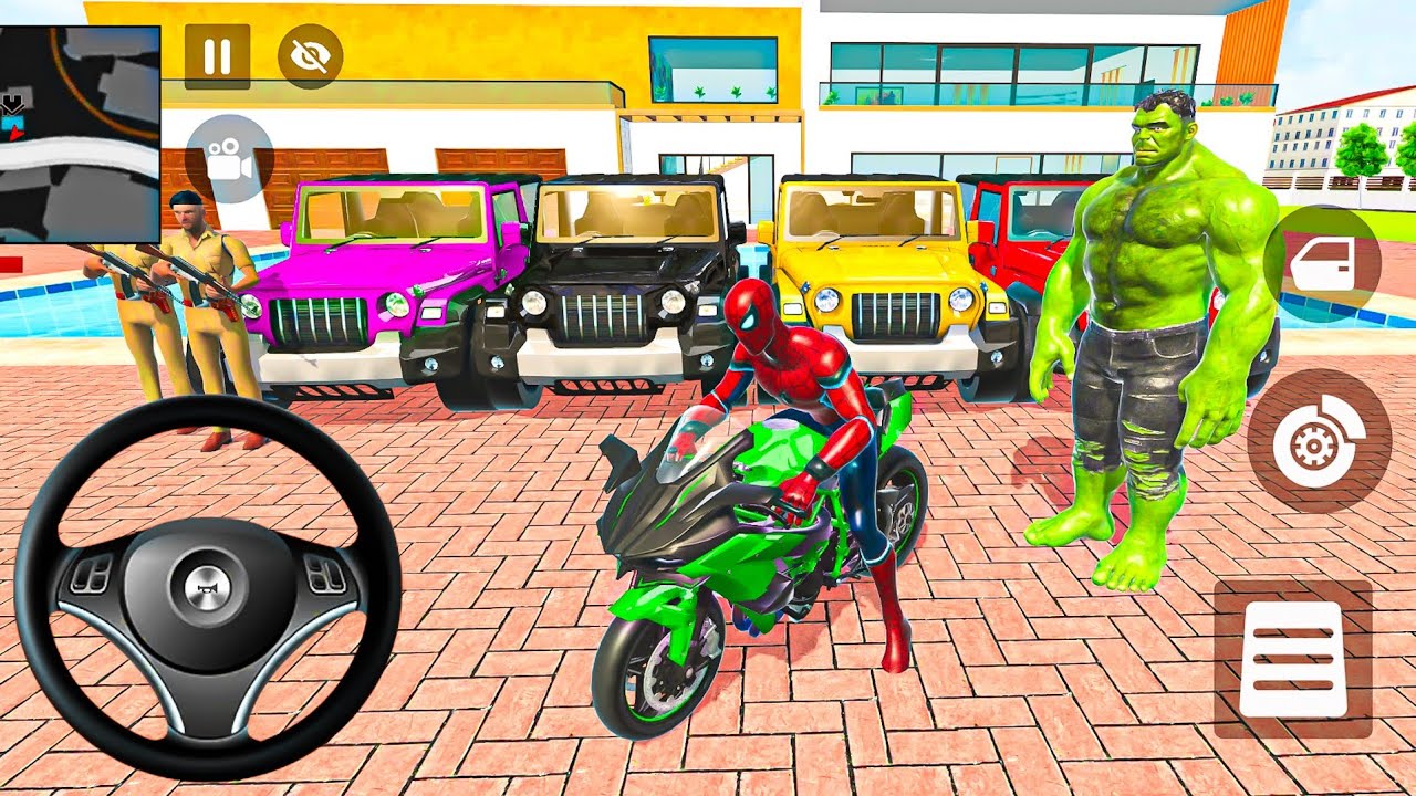 🐝 Indian Thift Auto Android Game 🌿 SuperMan & Spiderman Game😍G- Wagon & McQueen Car & Bike Showroom