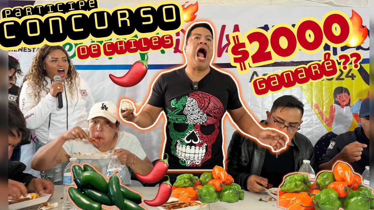 El Concurso de chiles  más mortal y extremo de Mexico se desmayan,premio  $2000 al ganador 🌶️🧨🔥