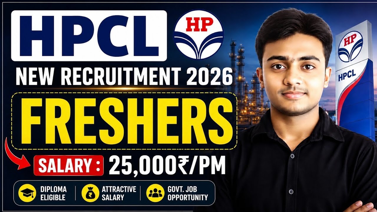 HPCL New Recruitment 2026। Freshers। Salary : 25,000₹/PM। HPCL Jobs 2026। Latest Jobs 2026 