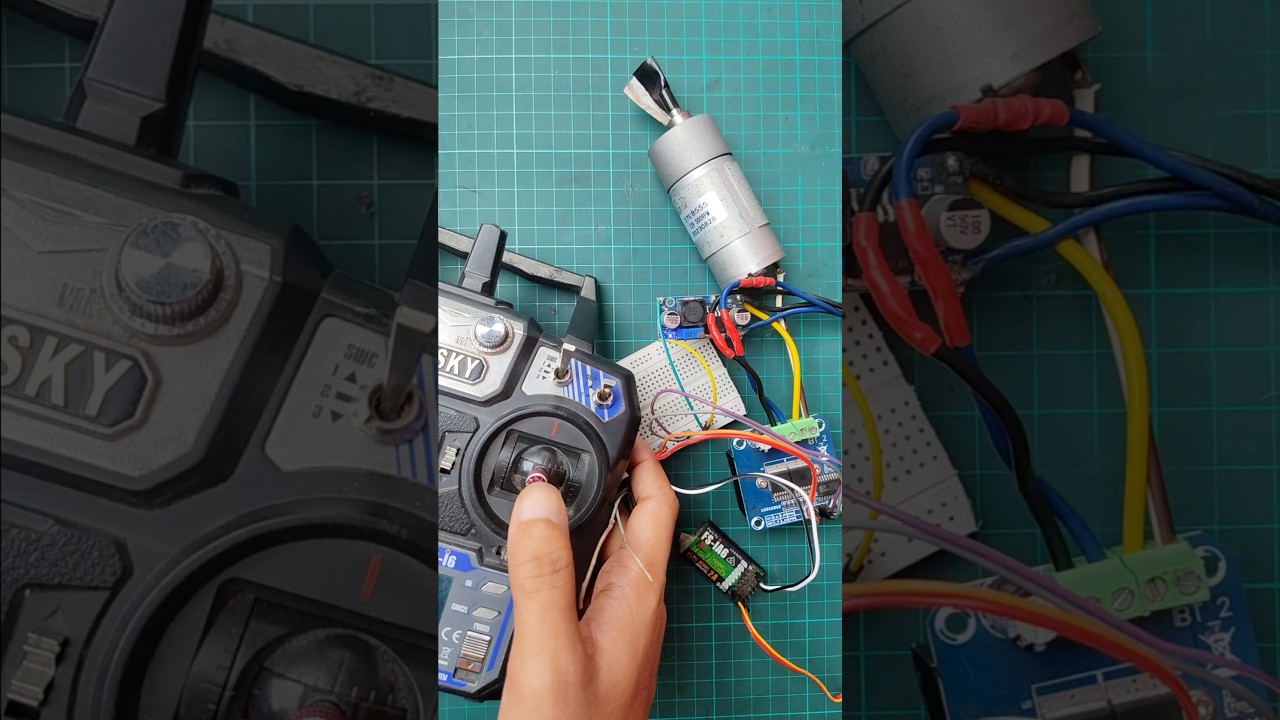 DC Motor Control by FlySky Transmitter and BTS7960 Motor Driver #flysky #dcmotorcontrol #bts7960