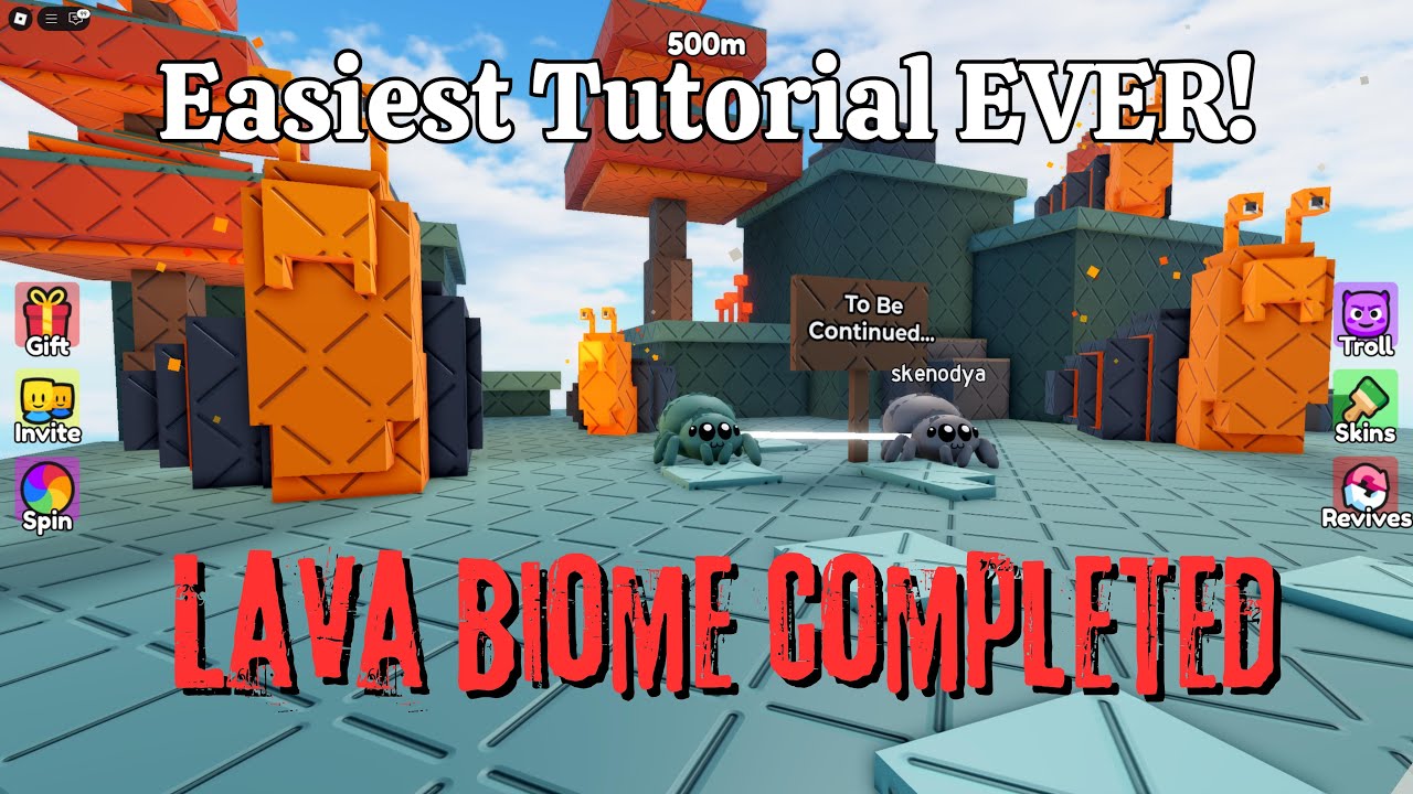Roblox - Webbed!  - It is the Easiest Tutorial to Pass the Lava World!! (400m - 500m)