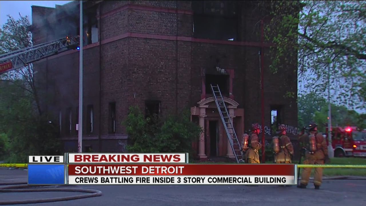 Commercial fire inside 3 story building on Detroit's Southwest side