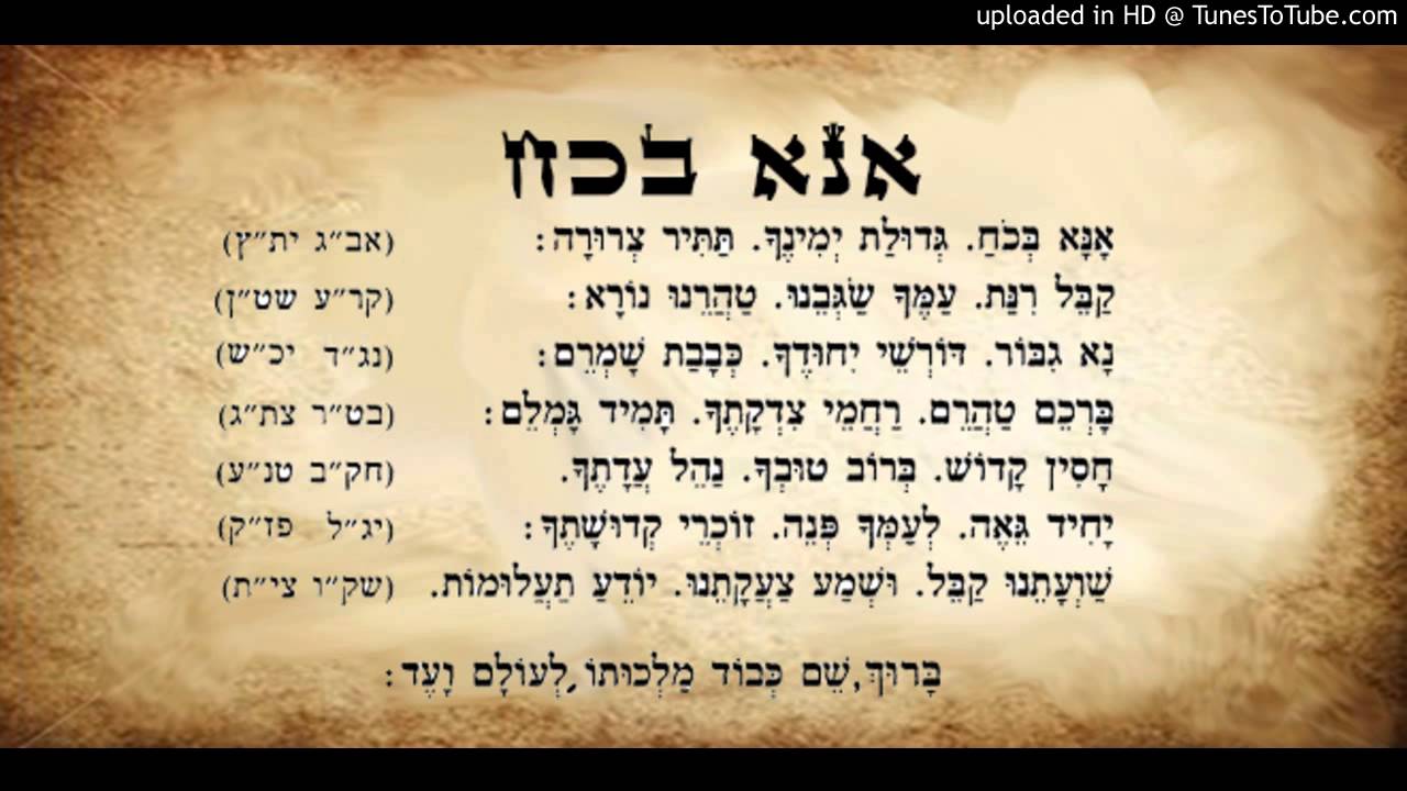 אנא בכח-משה שורין Ana Becoach Moshe Shurin