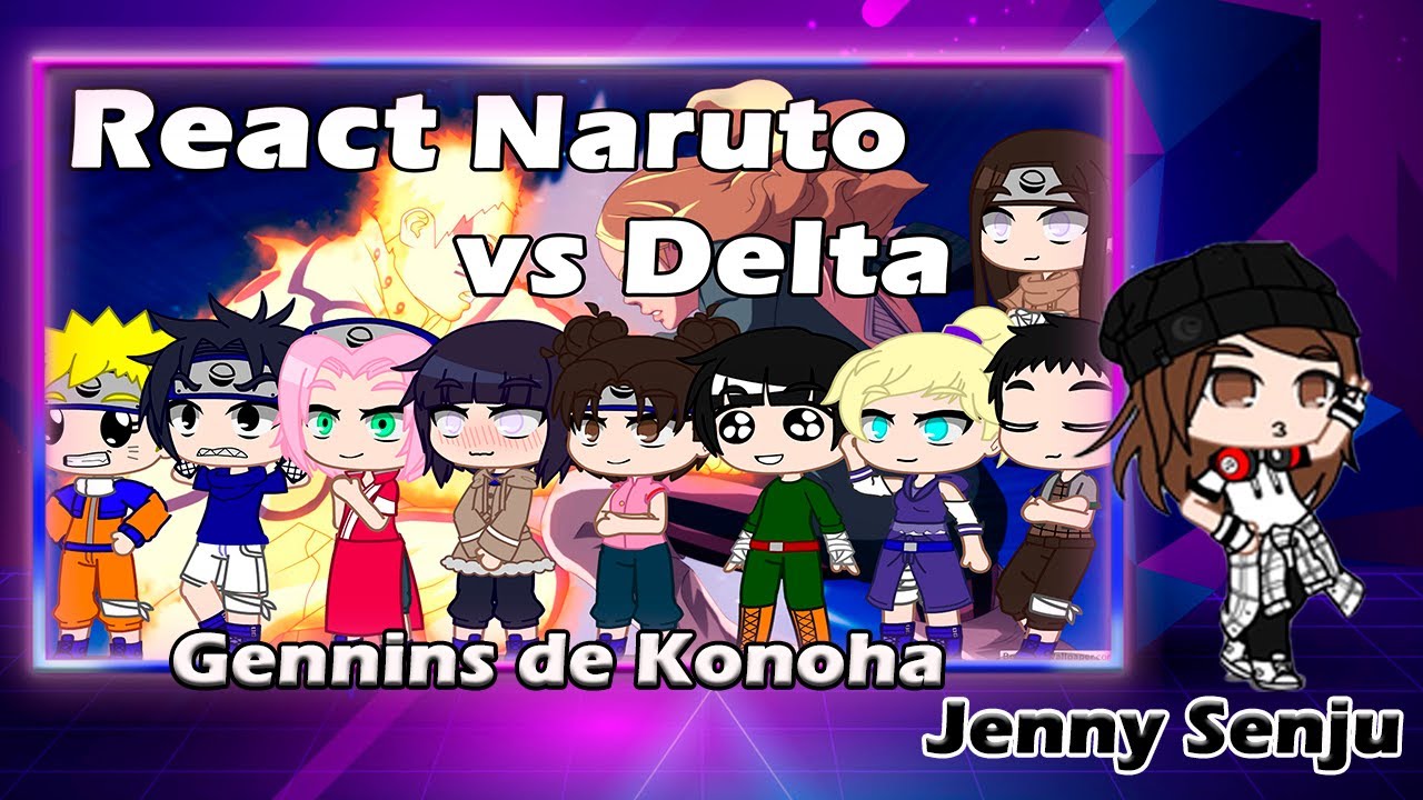 Genins de Konoha reagindo a luta do Naruto vs Delta