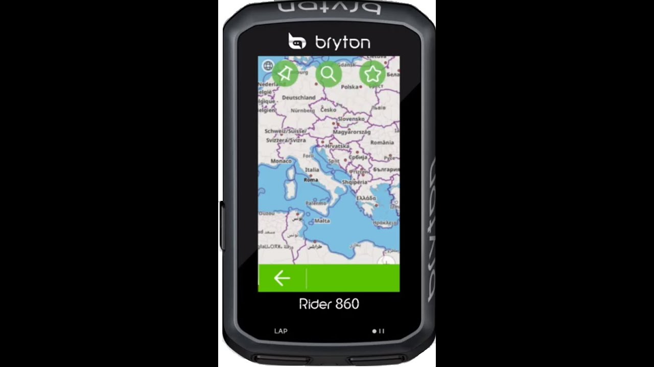 Bryton Rider 860 Hogyan töltsünk le térképéket