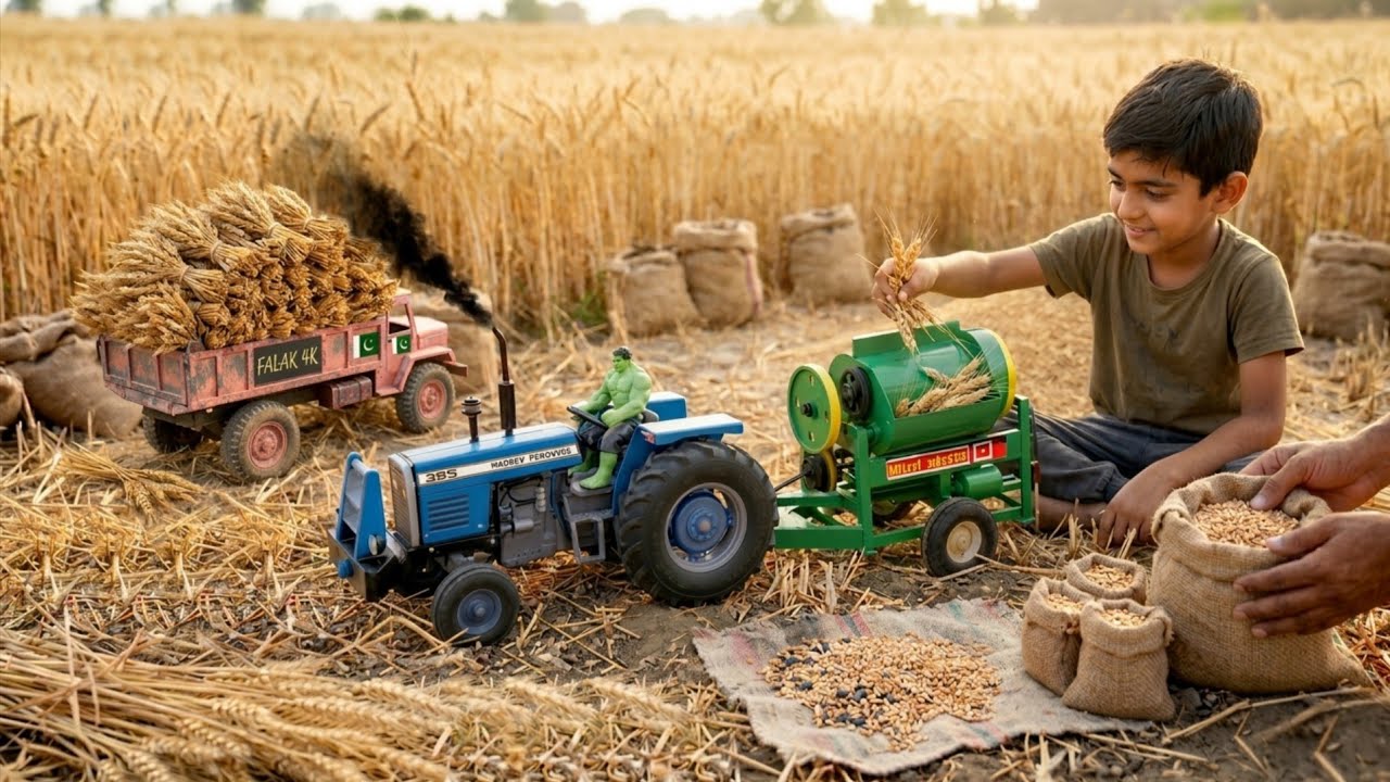 MF 385 Tractor Best Performance on Thrasher Machine | Mini Tractor | 4K Ultra HD