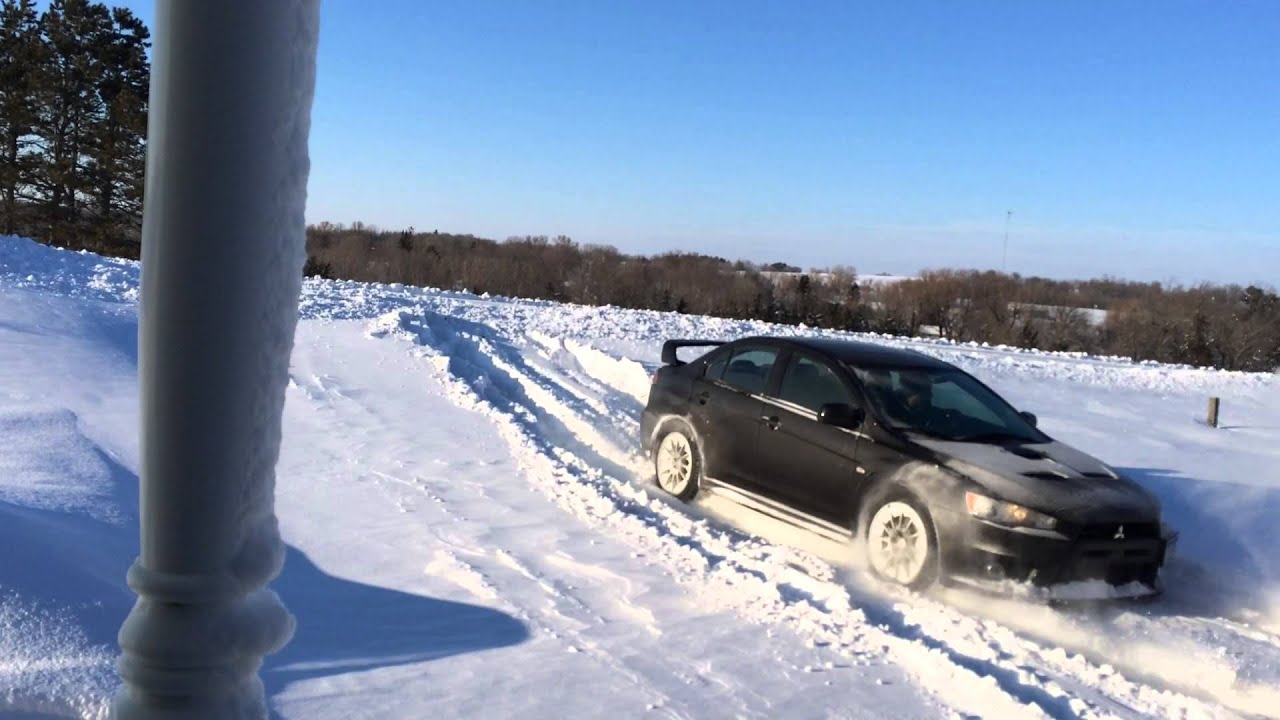 Evo X Plowing Driveway