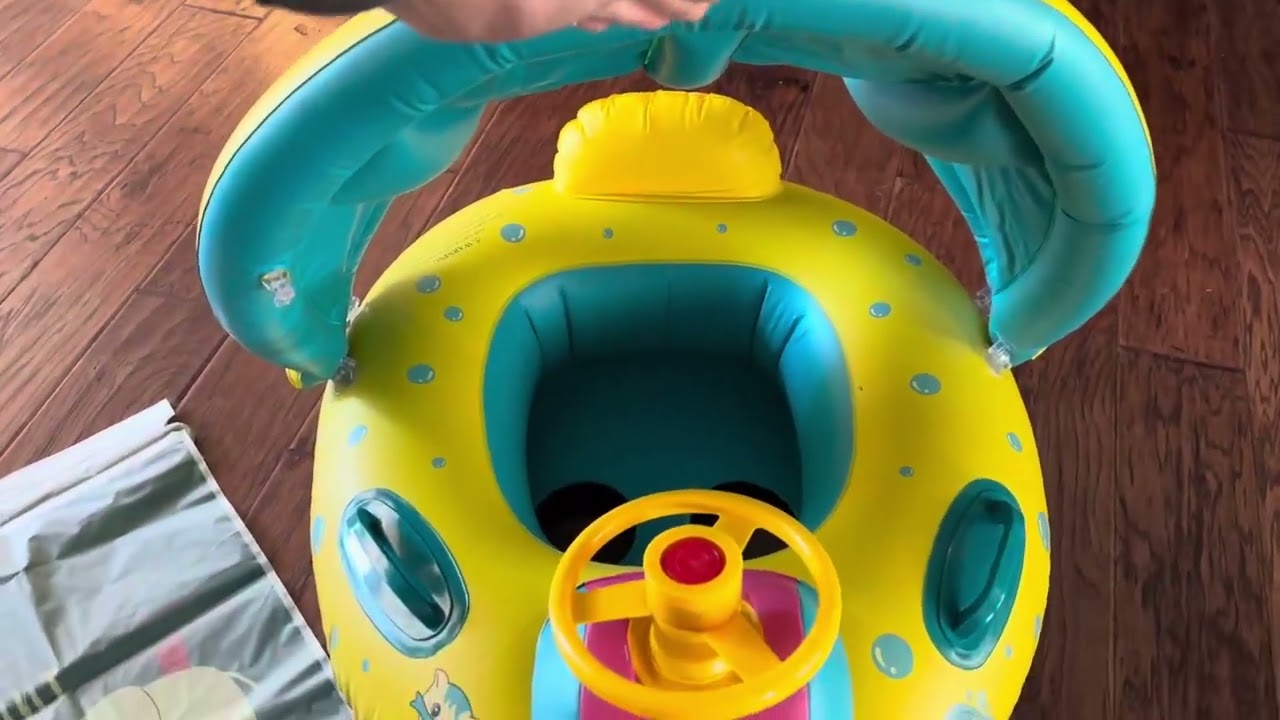 Inflatable Baby Swimming Pool Floats with Removable Sun Protection Canopy Review