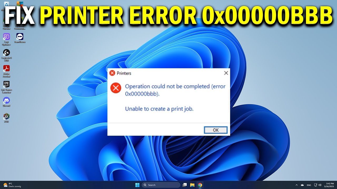 How To Fix Printer Error 0x00000bbb, Operation Could Not Be Completed - Easy Fix
