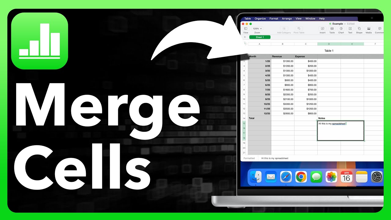 How To Merge Cells In Apple Numbers