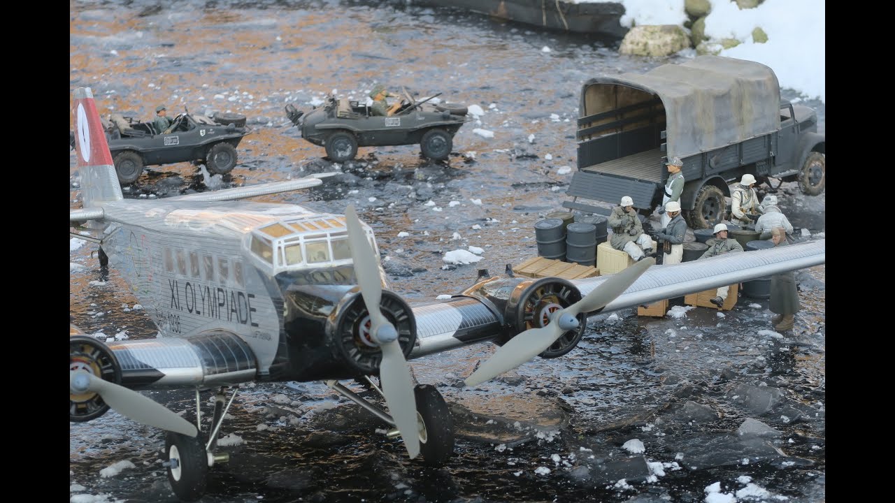 Ju 52 + Asiatam Opel Blitz RC 1:16 auf dem Eis