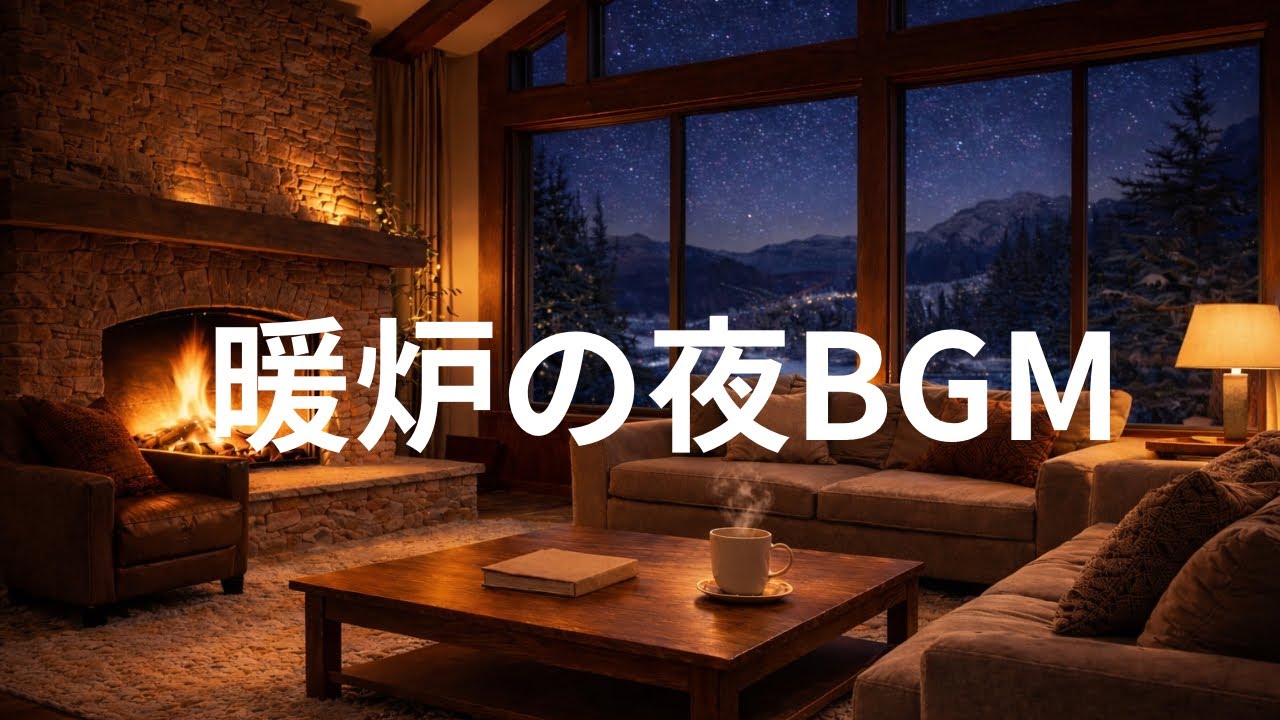 暖炉の夜BGM｜静かな夜の作業・読書・リラックス