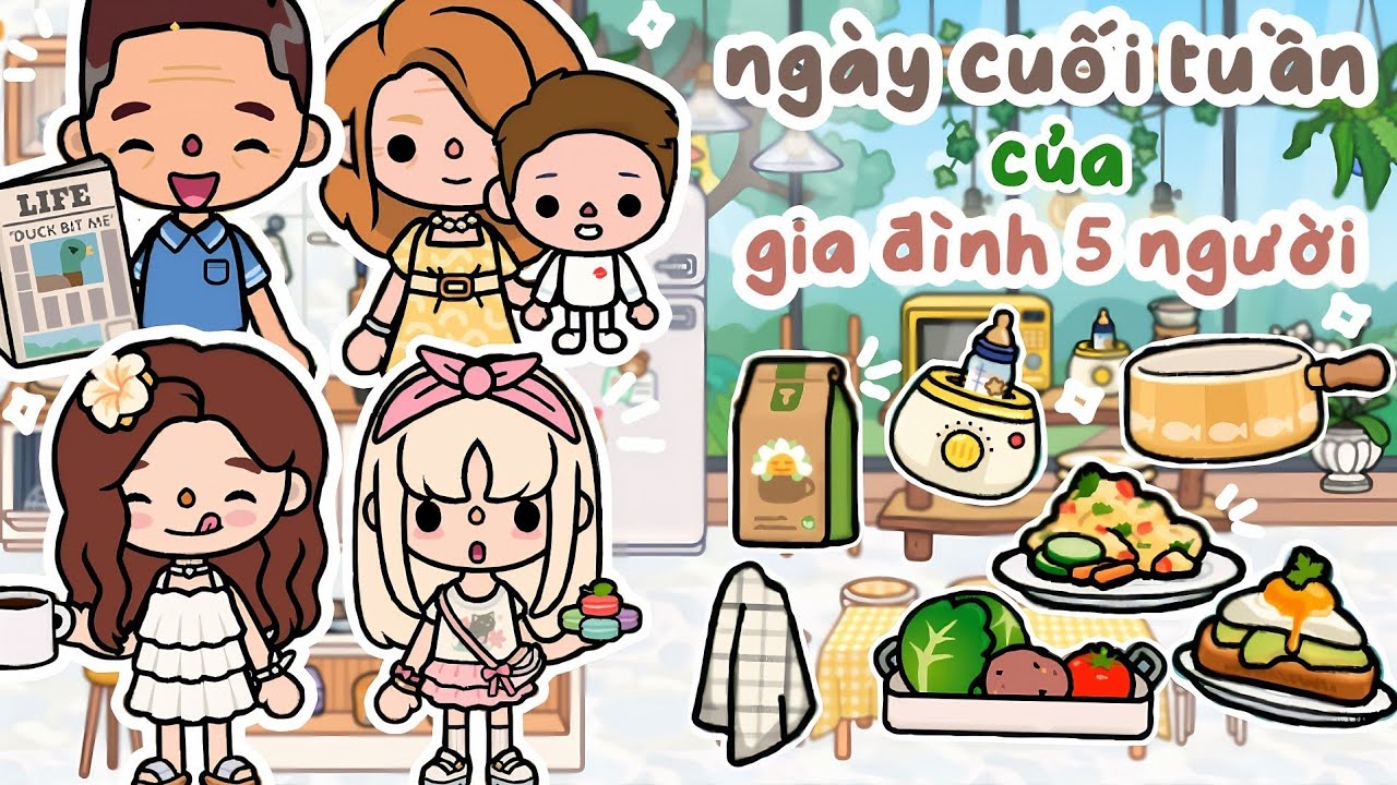 Routine Ngày Cuối Tuần Của Gia Đình 5 Người có gì vui 🍳☕️✨ | Bơ Channel | Toca Boca