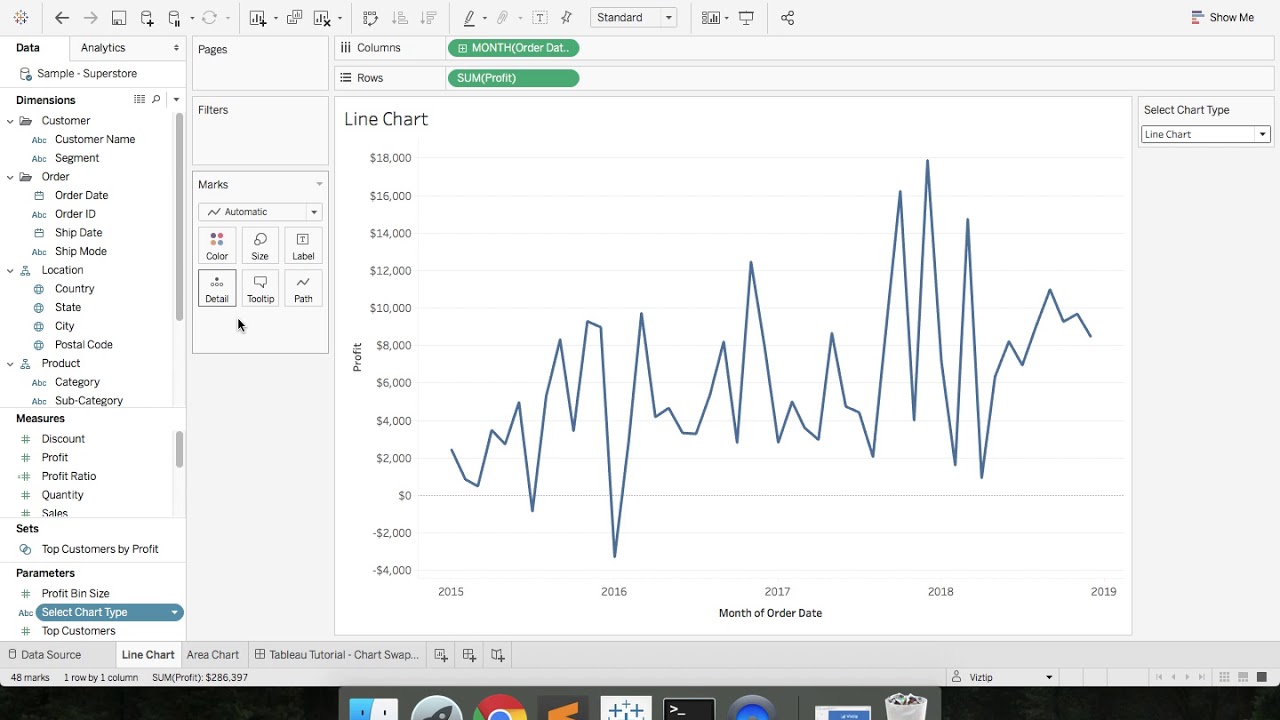 Tableau Tutorial - Chart Swapping