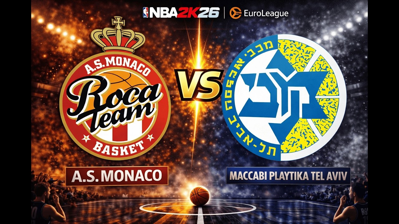 [TURKISH AIRLINES EUROLEAGUE 2025/2026] AS Monaco vs Maccabi Rapyd Tel Aviv - NBA2K26