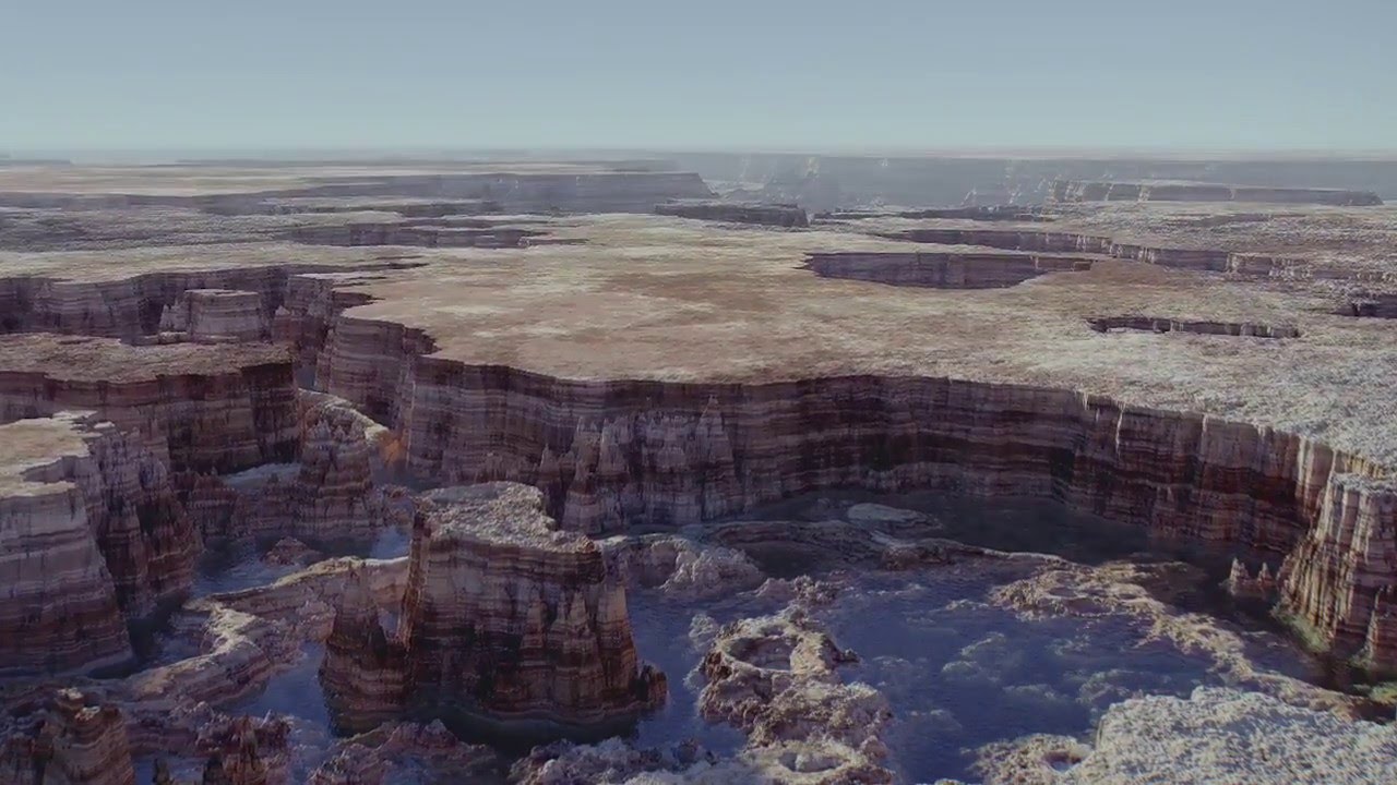 3D Procedural displacement in Lightwave - canyon landscape