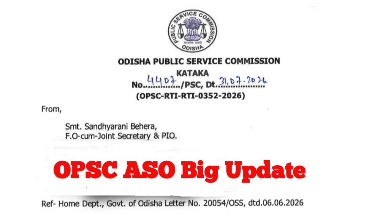 OPSC ASO Notification BIG UPDATE 2026