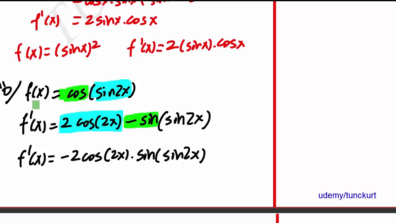 Trigonometrik Türev-Örnekler 1-16