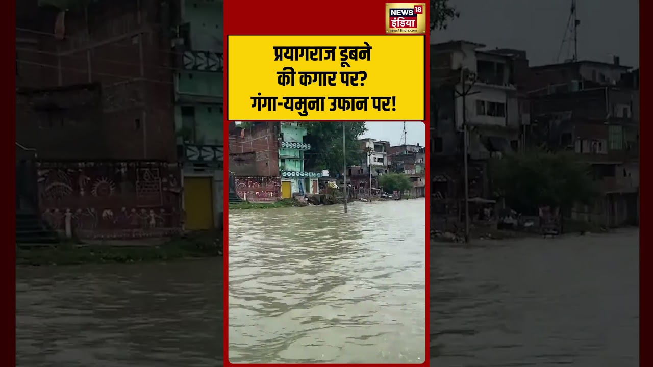 Prayagraj Flood Alert | प्रयागराज डूबने की कगार पर गंगा यमुना उफान पर! #shorts