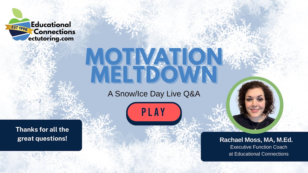 Motivation Meltdown: A Snow/Ice Day Pop Up Q&A About Boosting Your Child's Executive Function Skills