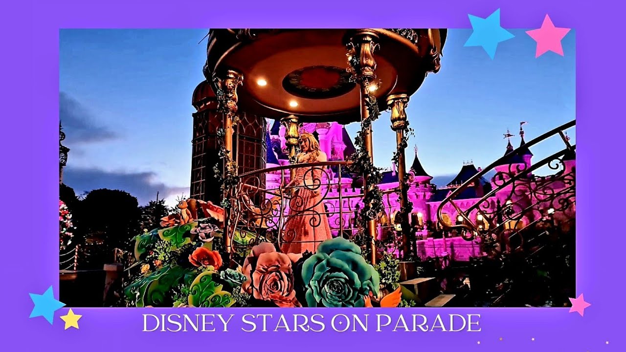 Disney Stars on Parade (longer intro version), Disneyland Paris, 9th January 2023, Follow the parade