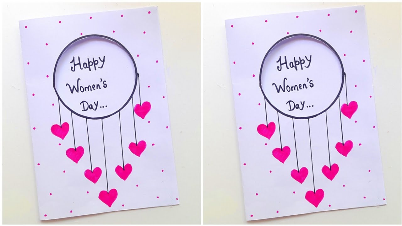 Easy & Beautiful Women's Day Card • How to make women's day card • women's day greeting card 2023