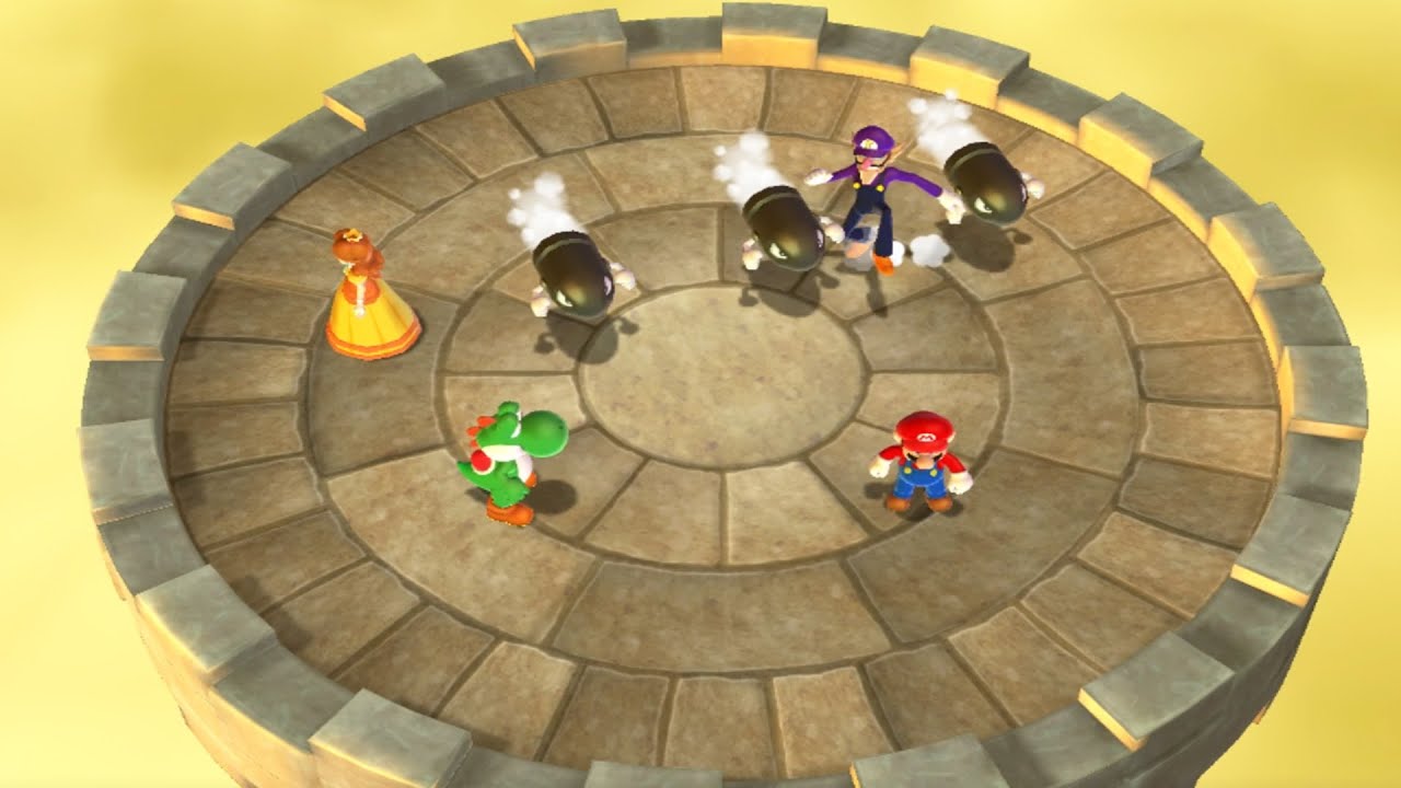 Mario Party 9 Minigames Step It Up - Daisy vs Waluigi vs Yoshi vs Mario (YoshiGo)