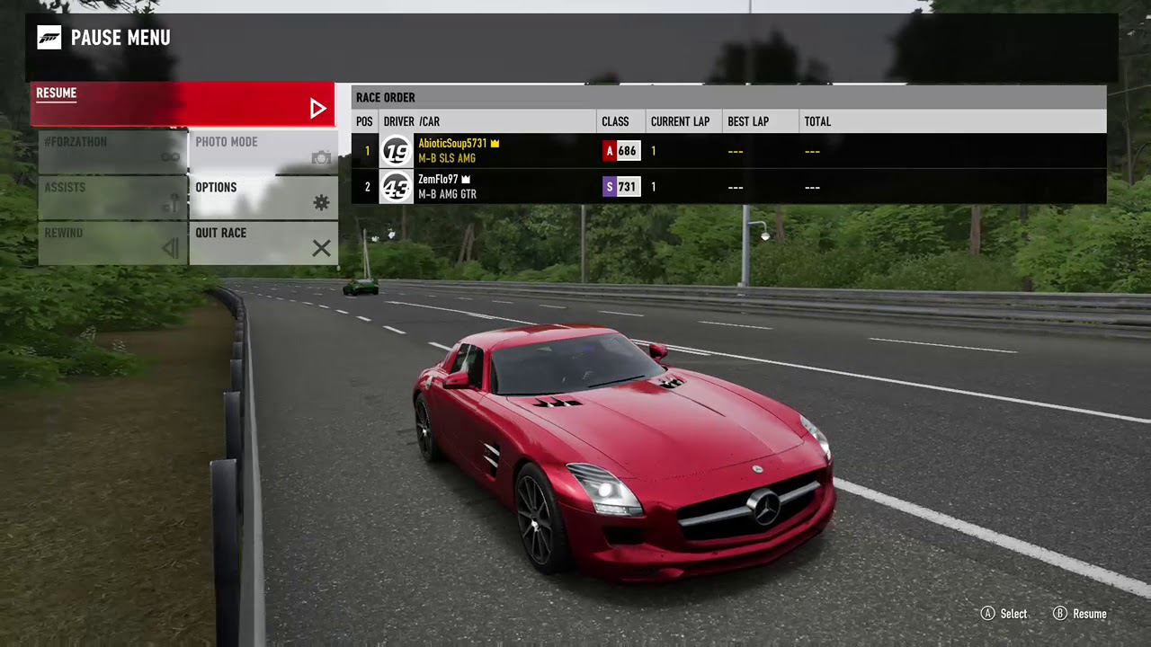 Forza 7 Drag race: Mercedes-Benz SLS AMG vs Mercedes AMG GTR