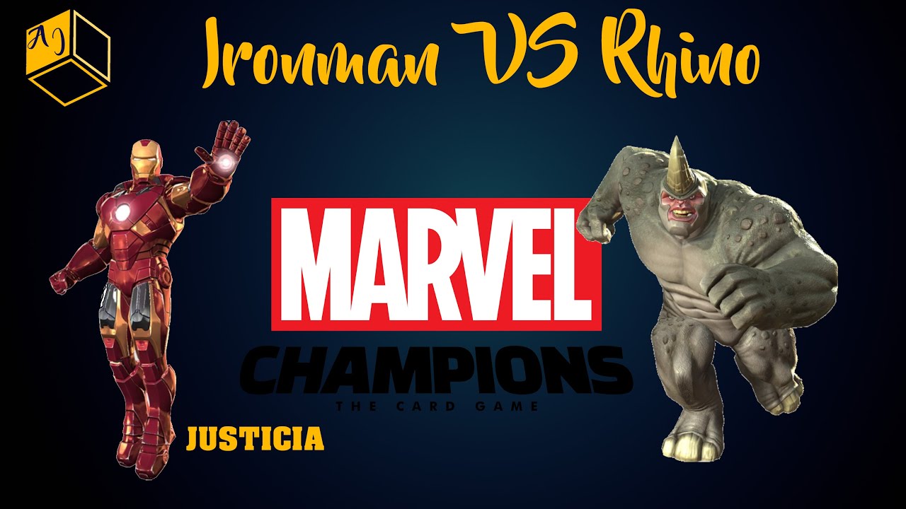 Ironman (justicia) VS Rhino. MARVEL CHAMPIONS PARTIDACA