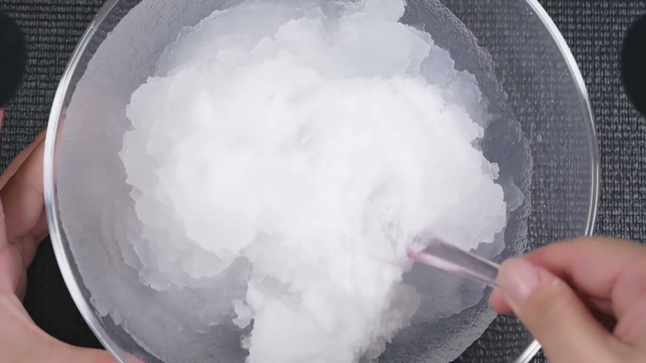【ASMR】クラウドスライムを作って水をたくさん混ぜた！【Cloud slime】