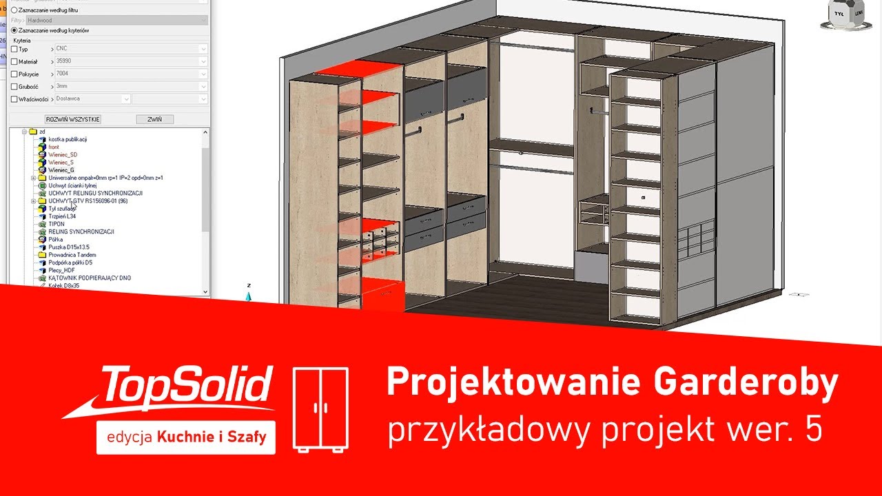 Projektowanie Garderoby - Przykładowy Projekt nr 5 | TopSolid Kuchnie i Szafy