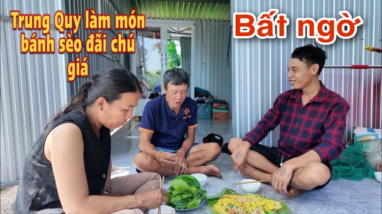 Bất ngờ ghé thăm chú Giá, trung trổ tài đổ bánh xèo làm hòa khiến ai cũng bất ngờ!#motvohaichong 